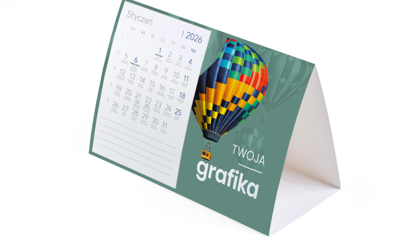 kalendarz biurkowy BUDKA wizualizacja