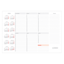 Kalendarz BIUWAR BW 02 czerwony