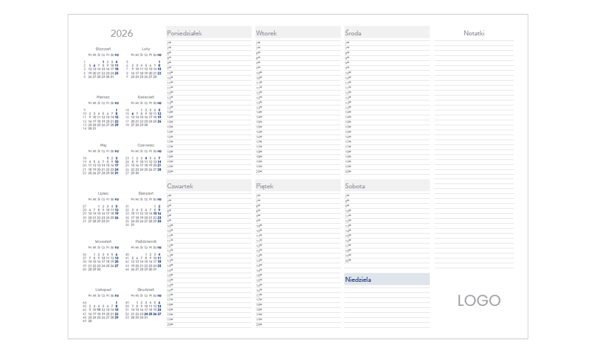 Kalendarz BIUWAR BW 02 granatowy